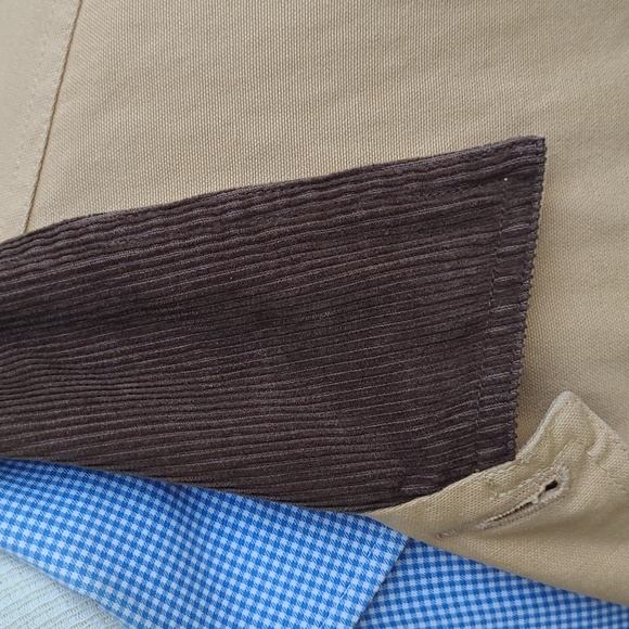 POLO RALPH LAUREN Tan Cotton Corduroy Collar Plaid Interior Large Mens Jacket - Picture 3 of 8